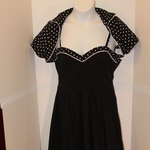 Black & white swing dress with short jacket